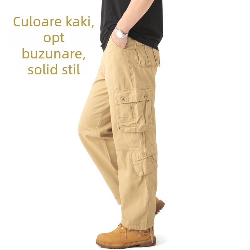 Bărbați pantaloni de camuflaj salopetă de primăvară și toamnă, pantaloni casual cu mai multe buzunare, plus mărime, pantaloni casual pentru bărbați, bumbac, plus mărime, la modă, de brand, pantaloni lejeri