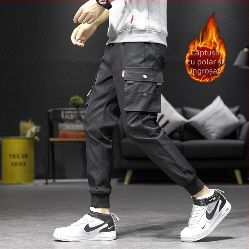 Pantaloni cargo din fleece noi 2021 pantaloni casual pentru bărbați, pantaloni sport, pantaloni Harlan, pantaloni cargo, mărime mare, bărbați