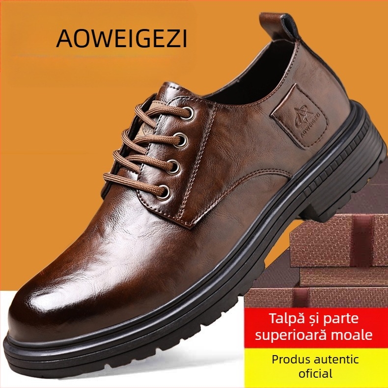 Ovige cu pantofi bărbătești excelenți 2024 respirabili, stil Joker Yadan, pantofi din piele business, cu fund moale, suprafață moale