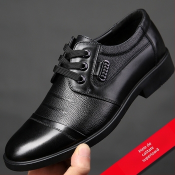 [primul strat de piele de vacă] pantofi din piele de primăvară și toamnă pentru bărbați, pantofi de afaceri casual, respirabili, din piele formală britanică, pantofi de tată pentru bărbați
