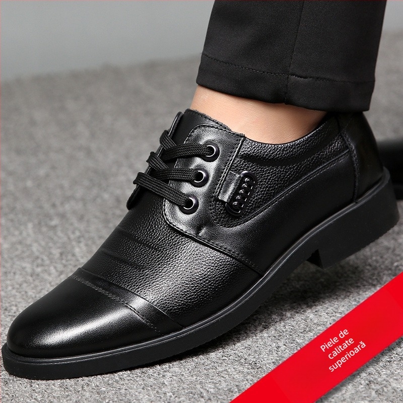[primul strat de piele de vacă] pantofi din piele de primăvară și toamnă pentru bărbați, pantofi de afaceri casual, respirabili, din piele formală britanică, pantofi de tată pentru bărbați