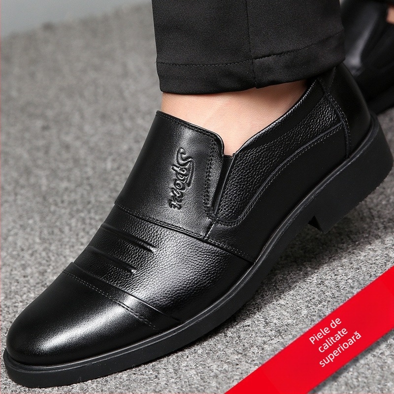 [primul strat de piele de vacă] pantofi din piele de primăvară și toamnă pentru bărbați, pantofi de afaceri casual, respirabili, din piele formală britanică, pantofi de tată pentru bărbați