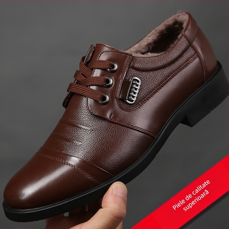 [primul strat de piele de vacă] pantofi din piele de primăvară și toamnă pentru bărbați, pantofi de afaceri casual, respirabili, din piele formală britanică, pantofi de tată pentru bărbați