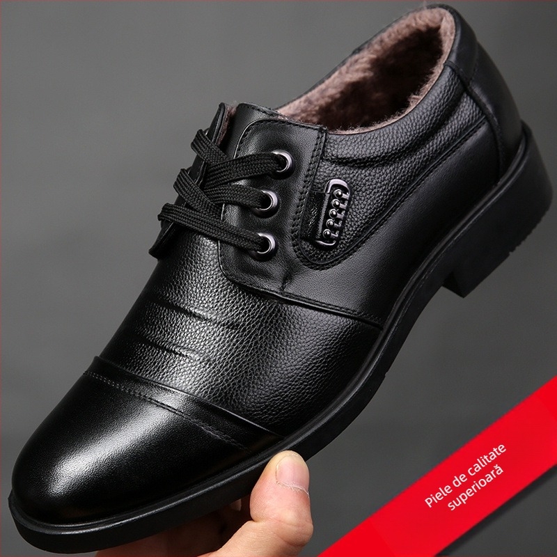 [primul strat de piele de vacă] pantofi din piele de primăvară și toamnă pentru bărbați, pantofi de afaceri casual, respirabili, din piele formală britanică, pantofi de tată pentru bărbați