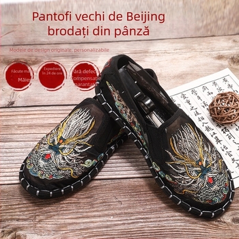 Pantofi de pânză vechi din Beijing, brodați, stil etnic pentru bărbați, broderie, stil facial, stil chinezesc