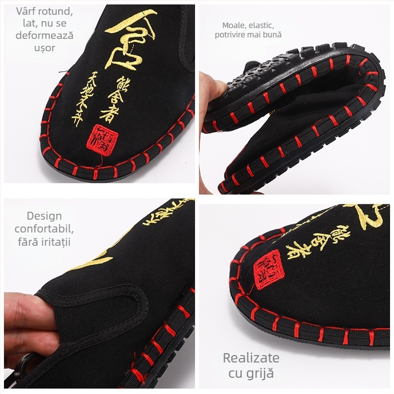 Pantofi de pânză vechi din Beijing, brodați, stil etnic pentru bărbați, broderie, stil facial, stil chinezesc