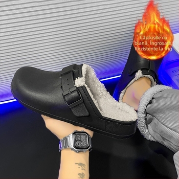 Papuci de bumbac pentru bărbați, papuci de casă din bumbac, de iarnă, caldi, de interior, pentru bărbați, Birkenth Baotou, papuci de casă din bumbac, papuci de lână simpli de uz casnic