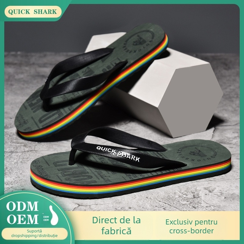 Papuci de plajă pentru bărbați, papuci de exterior, papuci de vară pentru bărbați, antiderapanți, cu clips, papuci de lux pentru bărbați