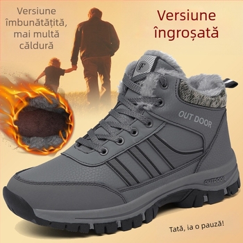 Pantofi de mers pe jos de dimensiuni mari pentru bărbați și femei, de vârstă mijlocie și vârstnici, pantofi de iarnă din catifea caldă, din bumbac, casual, cu talpă groasă, sport, pantofi pentru iubitorii de sport