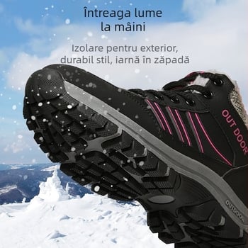 Pantofi de mers pe jos de dimensiuni mari pentru bărbați și femei, de vârstă mijlocie și vârstnici, pantofi de iarnă din catifea caldă, din bumbac, casual, cu talpă groasă, sport, pantofi pentru iubitorii de sport