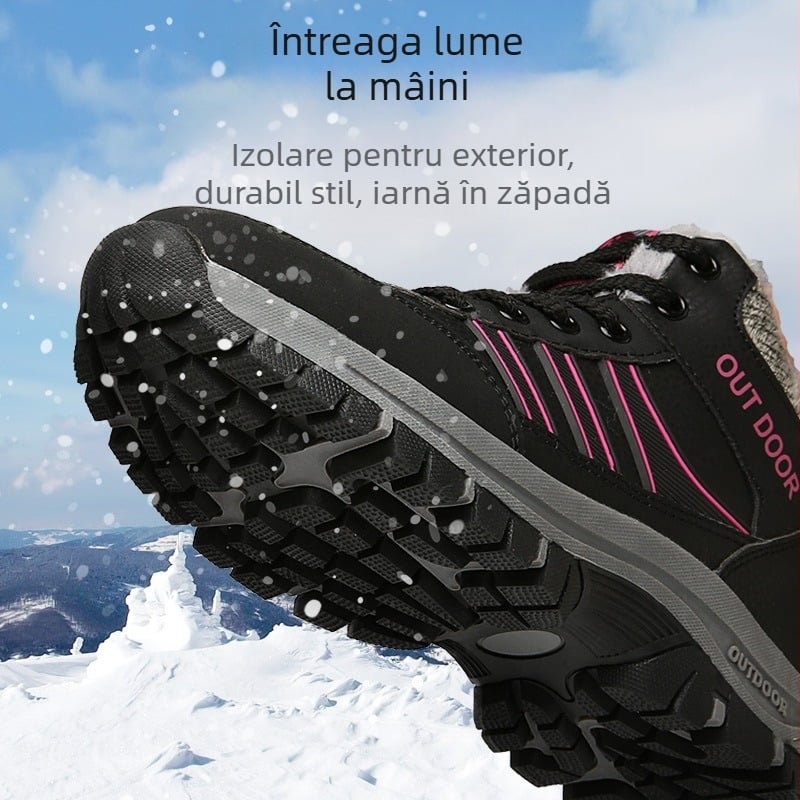 Pantofi de mers pe jos de dimensiuni mari pentru bărbați și femei, de vârstă mijlocie și vârstnici, pantofi de iarnă din catifea caldă, din bumbac, casual, cu talpă groasă, sport, pantofi pentru iubitorii de sport