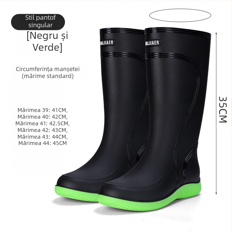 Cizme de ploaie la mijlocul gambei, la modă europeană și americană, pantofi de apă pentru bărbați, cizme de ploaie joase, impermeabile, antiderapante, pantofi de cauciuc pentru bucătărie, pantofi de lucru pentru spălătorie auto, pescuit