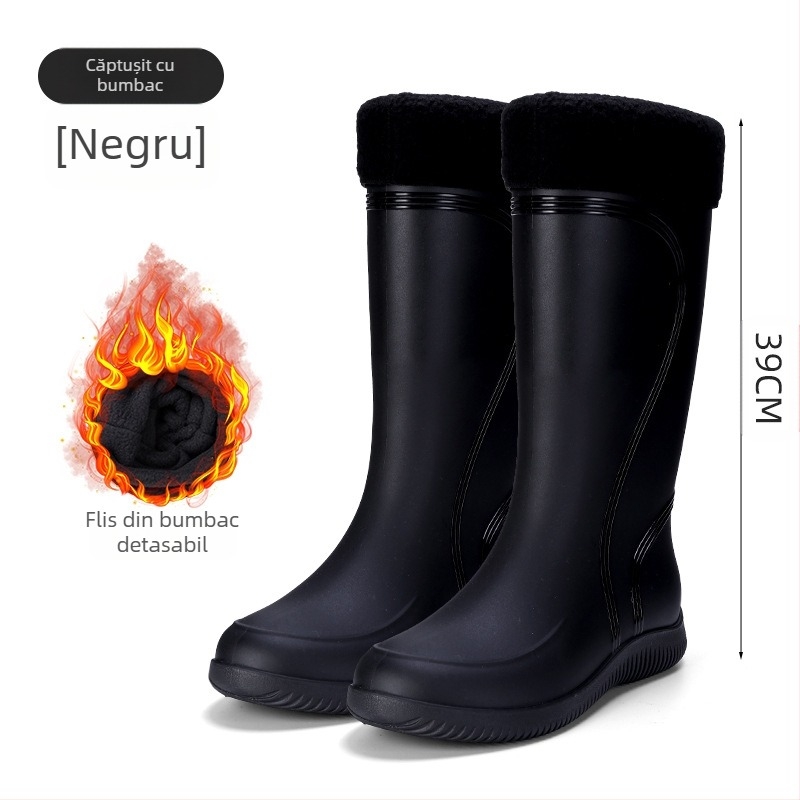 Cizme de ploaie la mijlocul gambei, la modă europeană și americană, pantofi de apă pentru bărbați, cizme de ploaie joase, impermeabile, antiderapante, pantofi de cauciuc pentru bucătărie, pantofi de lucru pentru spălătorie auto, pescuit