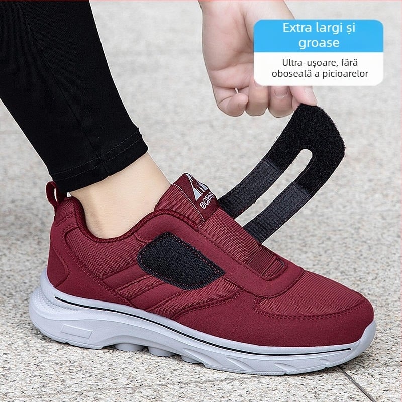 Pantofi sport pentru bătrâni, pantofi de toamnă pentru femei, talpă moale, lărgiți și îngrășați, pentru mame, confortabili, antiderapanți, sport casual, pantofi de mers pe jos, pentru persoane în vârstă