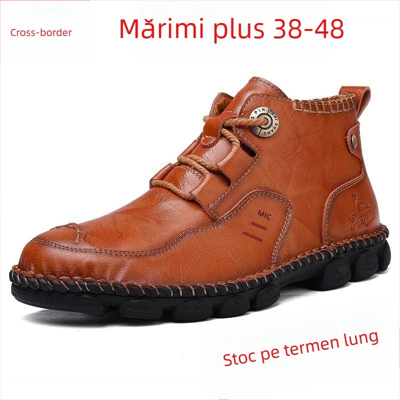 Wish2020 Toamna și iarna în aer liber drumeții Martin cizme pantofi de lucru cizme Mid-top la modă pantofi de drumeție pantofi pentru bărbați dintr-o bucată de păr