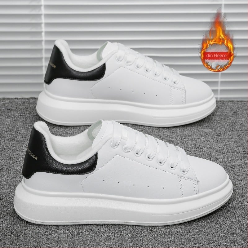 McQueen Pantofi albi pentru bărbați și femei 2024 Primăvara și toamna nouă Talpă groasă Mărită All-match Ușoare Respirabile Sport Casual Adidași