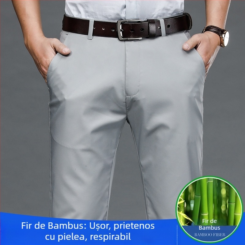 Pantaloni de vară subțiri pentru bărbați, pantaloni casual drepți, lejeri, cu talie înaltă, drepți, de vară, subțiri, en-gros