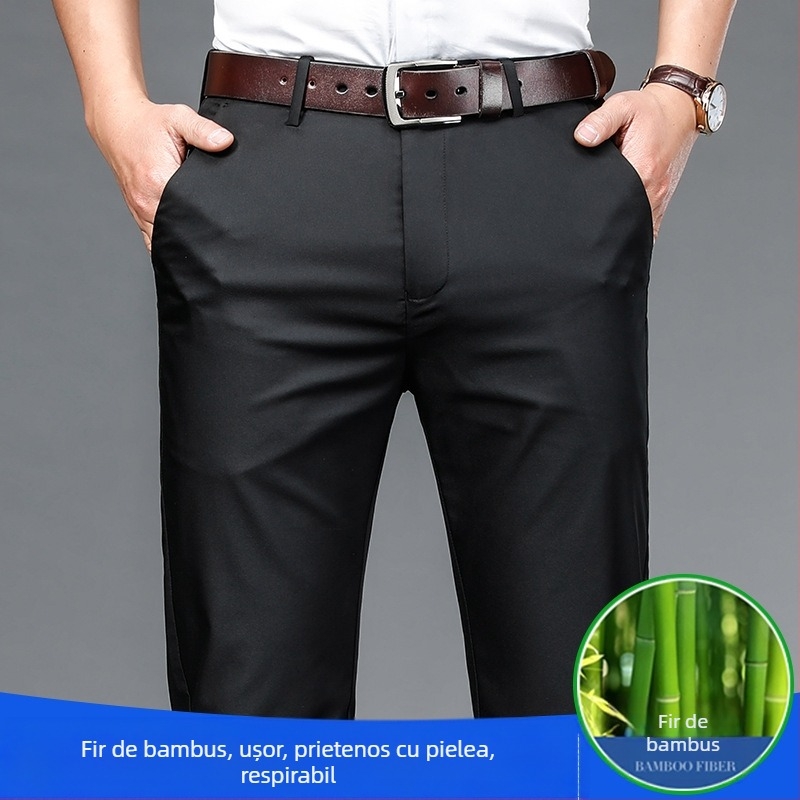 Pantaloni de vară subțiri pentru bărbați, pantaloni casual drepți, lejeri, cu talie înaltă, drepți, de vară, subțiri, en-gros