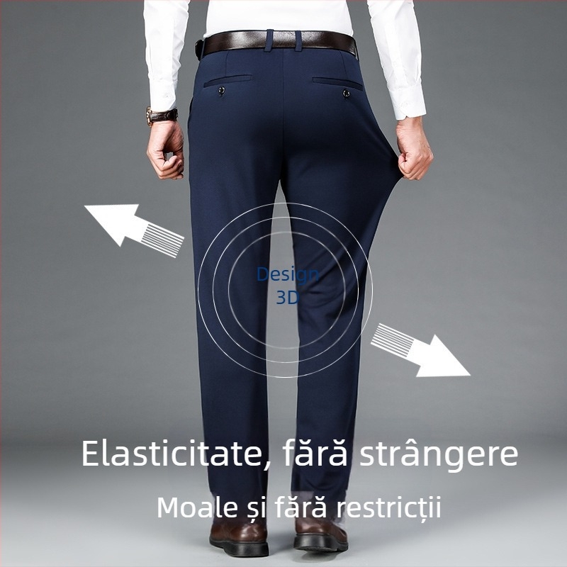 Pantaloni sport pentru bărbați, elastici cu patru fețe, de dimensiuni mari, pentru bărbați, casual, drepți, largi, plus pantaloni groși pentru bărbați, toamna și iarna, pantaloni groși de afaceri