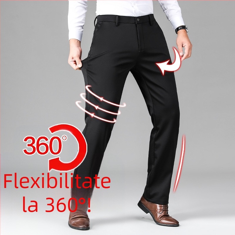 Pantaloni sport bărbați groși de primăvară și toamnă, pantaloni sport de lux, brodați, fără călcat, căptușiți cu fleece, pantaloni călduroși, drepți, de afaceri