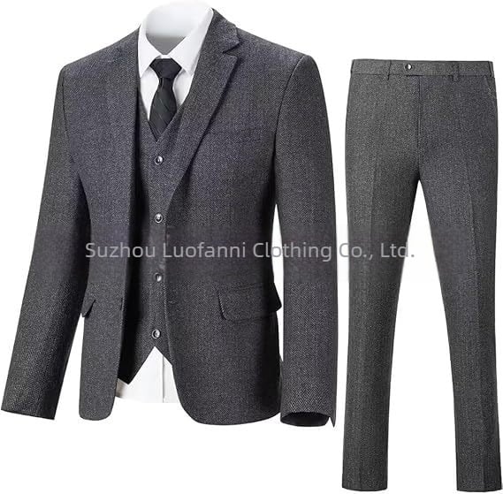 Costum de mireasă Amazon pentru bărbați, model herringbone, slim fit, din trei piese, cadou de nuntă pentru bărbați, pentru serviciu și timp liber