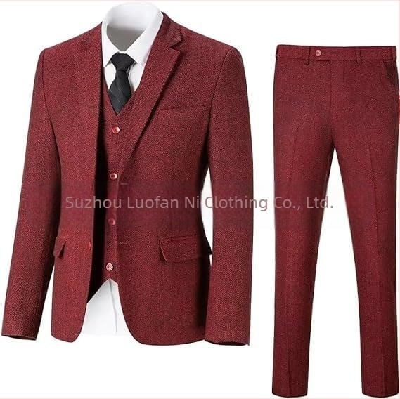 Costum de mireasă Amazon pentru bărbați, model herringbone, slim fit, din trei piese, cadou de nuntă pentru bărbați, pentru serviciu și timp liber