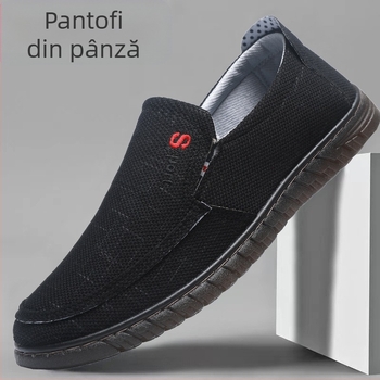 Pantofi de pânză Old Beijing pentru bărbați, ușori, respirabili, de vârstă mijlocie și vârstnici, pantofi de tată cu fund moale, talpă de vită, pentru bătrâni, mărime plus, pantofi pentru bărbați, lot