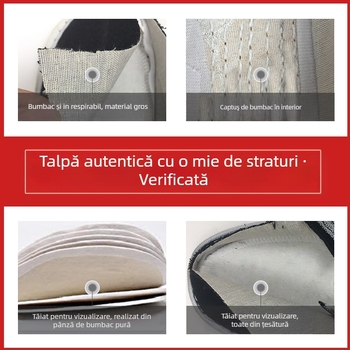 Pantofi de vară tradiționali retro din pânză, model manual, din pânză stratificată, model retro, pentru bărbați, model casual, respirabil, cu fund complet, pentru tineri