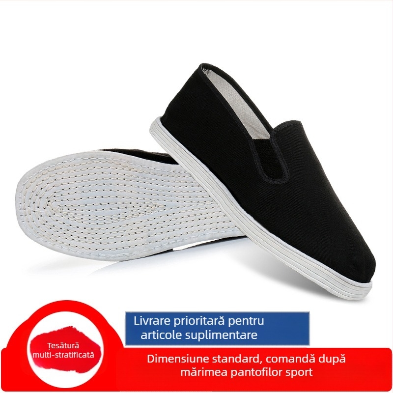 Pantofi de vară tradiționali retro din pânză, model manual, din pânză stratificată, model retro, pentru bărbați, model casual, respirabil, cu fund complet, pentru tineri