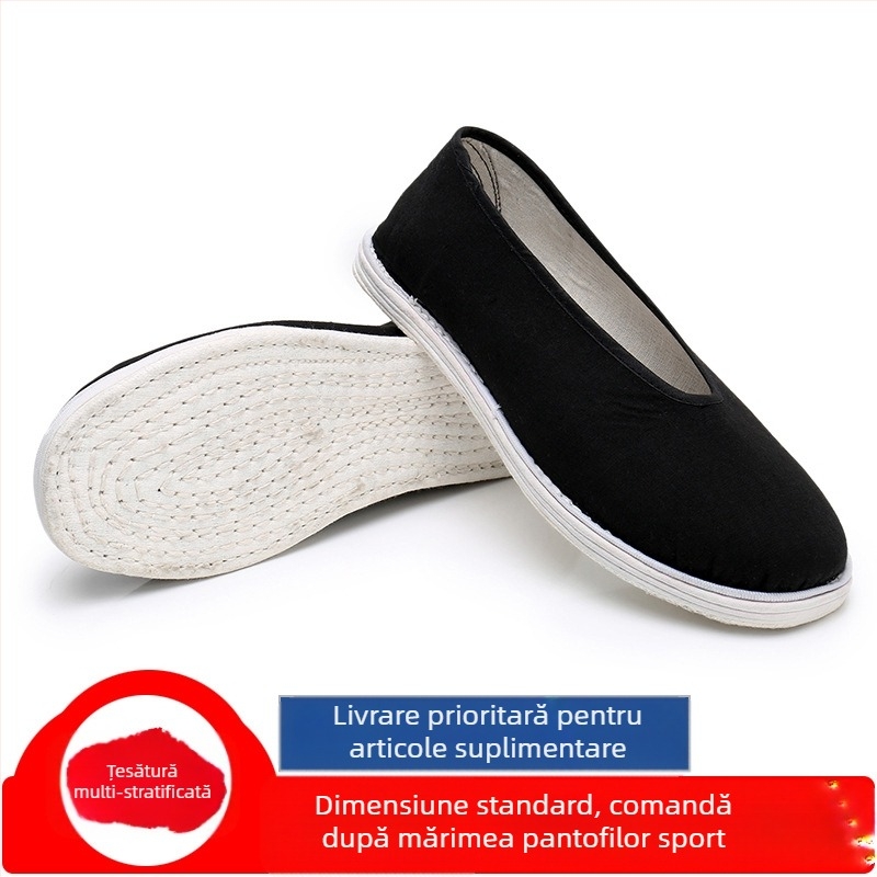 Pantofi de vară tradiționali retro din pânză, model manual, din pânză stratificată, model retro, pentru bărbați, model casual, respirabil, cu fund complet, pentru tineri