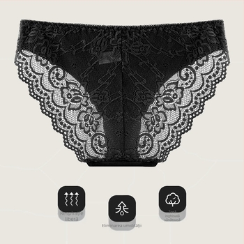 Lenjerie intimă fără sudură din mătase glacială transfrontalieră pentru femei, talie joasă, sexy, dantelă, bumbac, respirabil, mărime plus