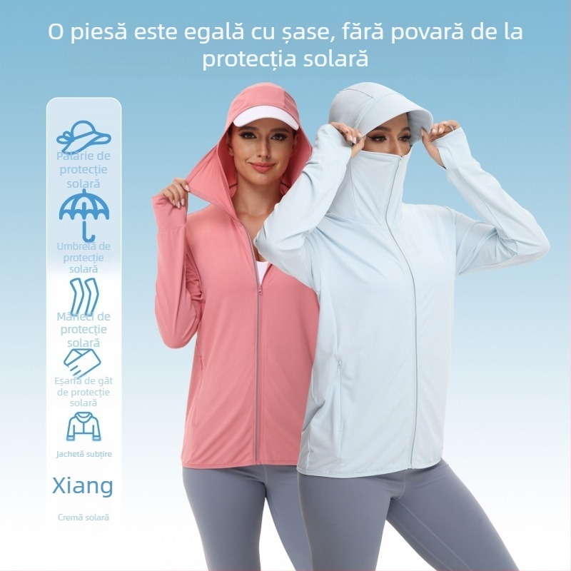 Îmbrăcăminte pentru femei de mărime plus de marcat 2024 Îmbrăcăminte nouă cu protecție solară pentru femei, vară, anti-UV, tricotate, cu protecție solară, îmbrăcăminte din piele pentru bărbați