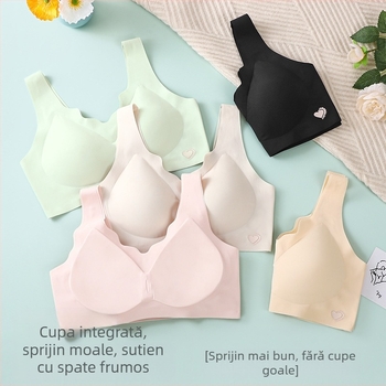 Sutien din latex subțire, fără markeri, cu cupă fixă, dintr-o singură bucată, pentru femei, cu suport moale, push-up