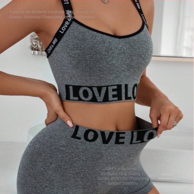 Comerț exterior transfrontalier cu Europa și Statele Unite, AliExpress, pentru lenjerie intimă, cu litere de dragoste, talie, cap, camisol, pantaloni scurți boxer pentru femei