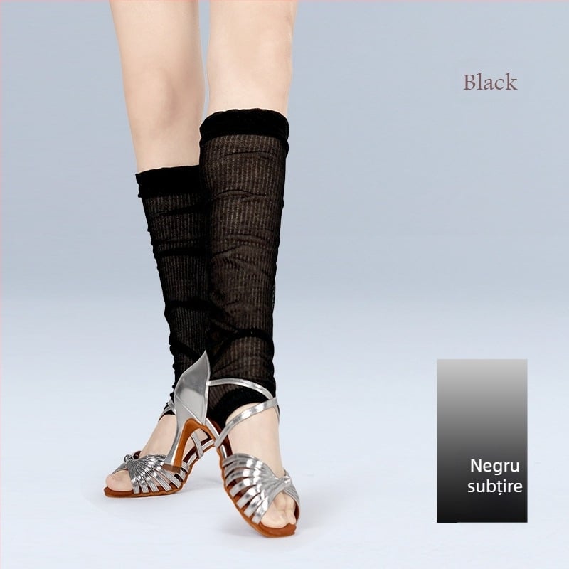 Șosete de dans pentru adulți, șosete calde de dans, set de toamnă și iarnă, îngroșate, tricotate, lungi, rezistente la frig, balet protector