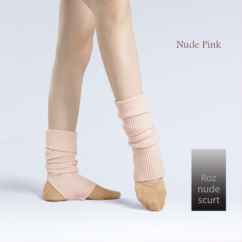 Șosete de dans pentru adulți, șosete calde de dans, set de toamnă și iarnă, îngroșate, tricotate, lungi, rezistente la frig, balet protector