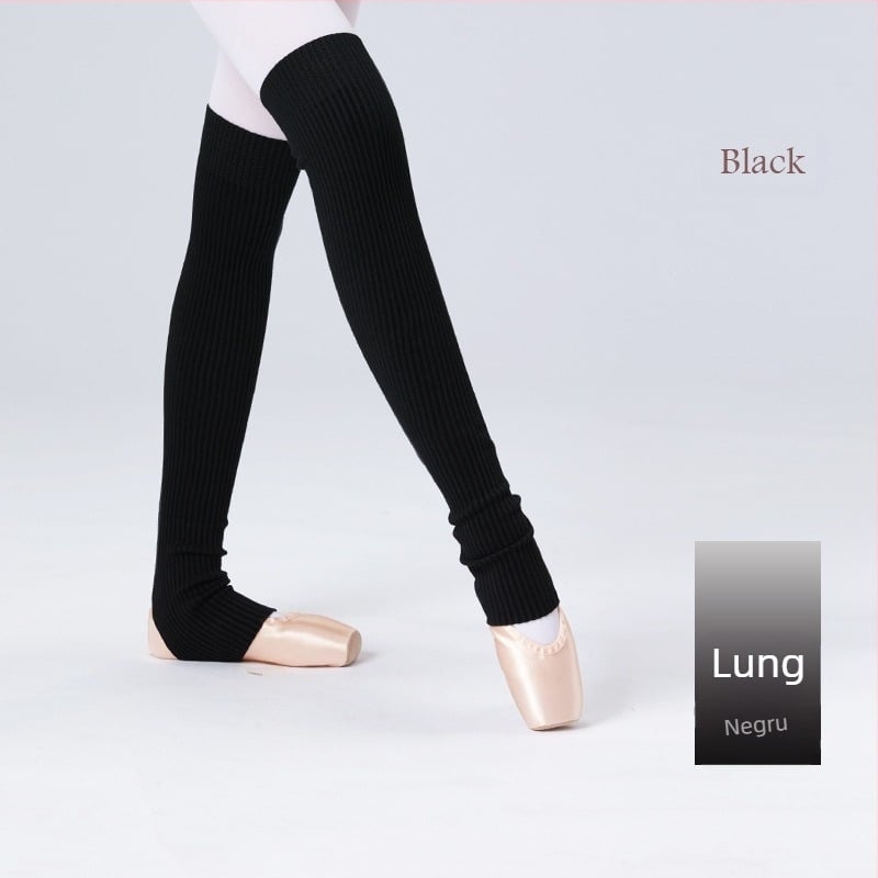 Șosete de dans pentru adulți, șosete calde de dans, set de toamnă și iarnă, îngroșate, tricotate, lungi, rezistente la frig, balet protector