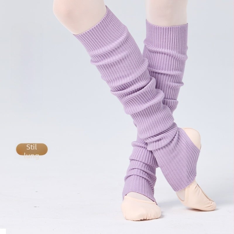 Șosete de dans pentru adulți, șosete calde de dans, set de toamnă și iarnă, îngroșate, tricotate, lungi, rezistente la frig, balet protector