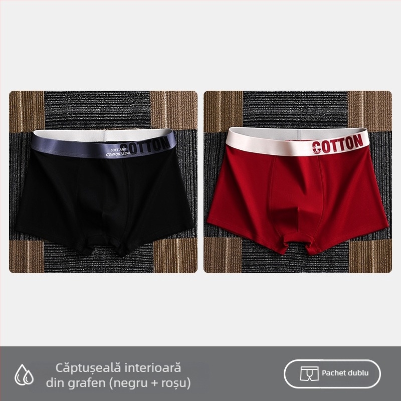 Lenjerie intimă pentru femei Yalu, boxeri din bumbac pentru bărbați, pantaloni scurți din bumbac, antibacterieni, absorbanți de transpirație, mărime plus