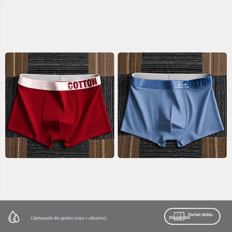 Lenjerie intimă pentru femei Yalu, boxeri din bumbac pentru bărbați, pantaloni scurți din bumbac, antibacterieni, absorbanți de transpirație, mărime plus