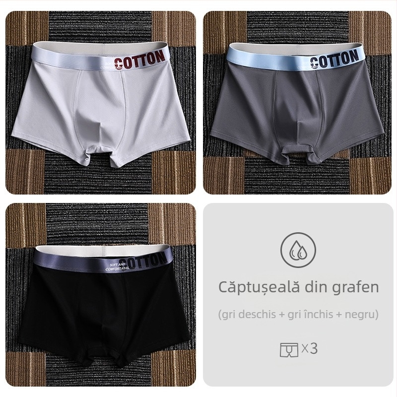 Lenjerie intimă pentru femei Yalu, boxeri din bumbac pentru bărbați, pantaloni scurți din bumbac, antibacterieni, absorbanți de transpirație, mărime plus