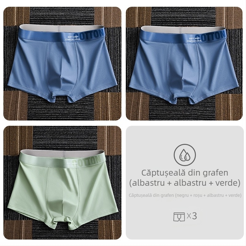 Lenjerie intimă pentru femei Yalu, boxeri din bumbac pentru bărbați, pantaloni scurți din bumbac, antibacterieni, absorbanți de transpirație, mărime plus