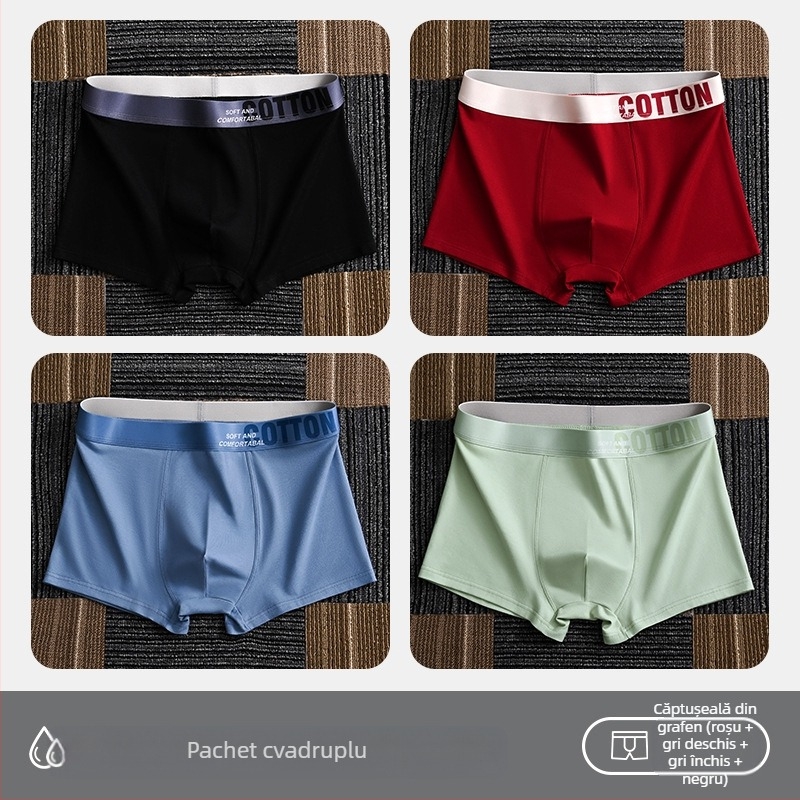 Lenjerie intimă pentru femei Yalu, boxeri din bumbac pentru bărbați, pantaloni scurți din bumbac, antibacterieni, absorbanți de transpirație, mărime plus