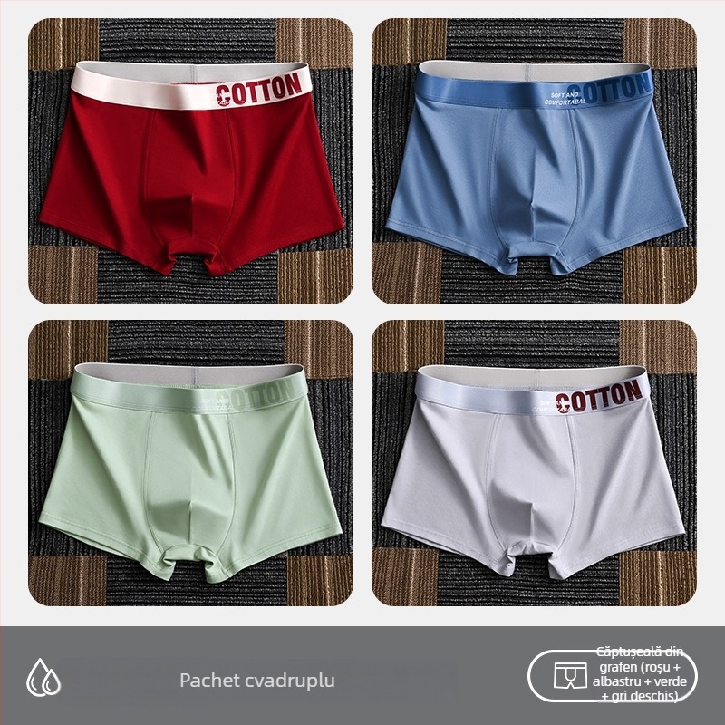 Lenjerie intimă pentru femei Yalu, boxeri din bumbac pentru bărbați, pantaloni scurți din bumbac, antibacterieni, absorbanți de transpirație, mărime plus