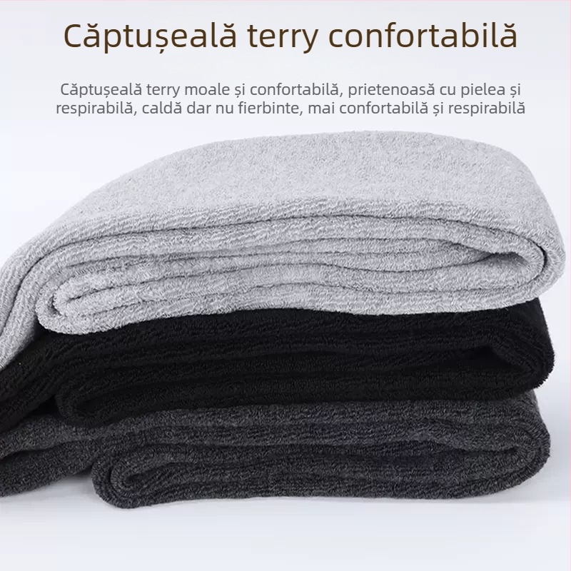 Ciorapi bărbați peste genunchi șosete căptușite cu fleece îngroșate calde genunchiere șosete pentru vârstnici și vârstnici lungi cu picior înalt