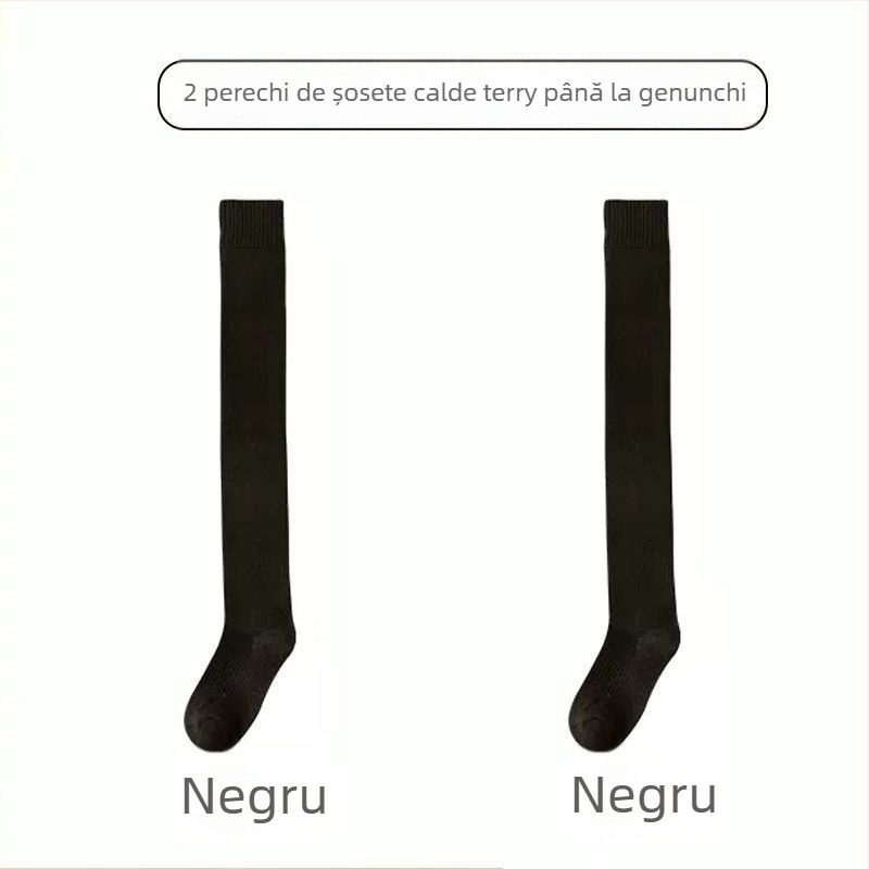 Ciorapi bărbați peste genunchi șosete căptușite cu fleece îngroșate calde genunchiere șosete pentru vârstnici și vârstnici lungi cu picior înalt