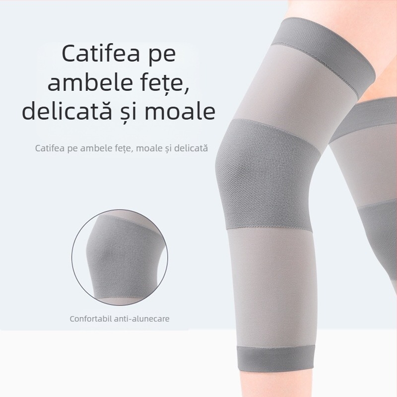 Manșetă de genunchi ultra-subțire pentru vară, căldură fără cusături, lungime scurtă, pentru bărbați și femei. Protecție a genunchiului în camerele cu aer condiționat, încălzire pentru picioare reci.