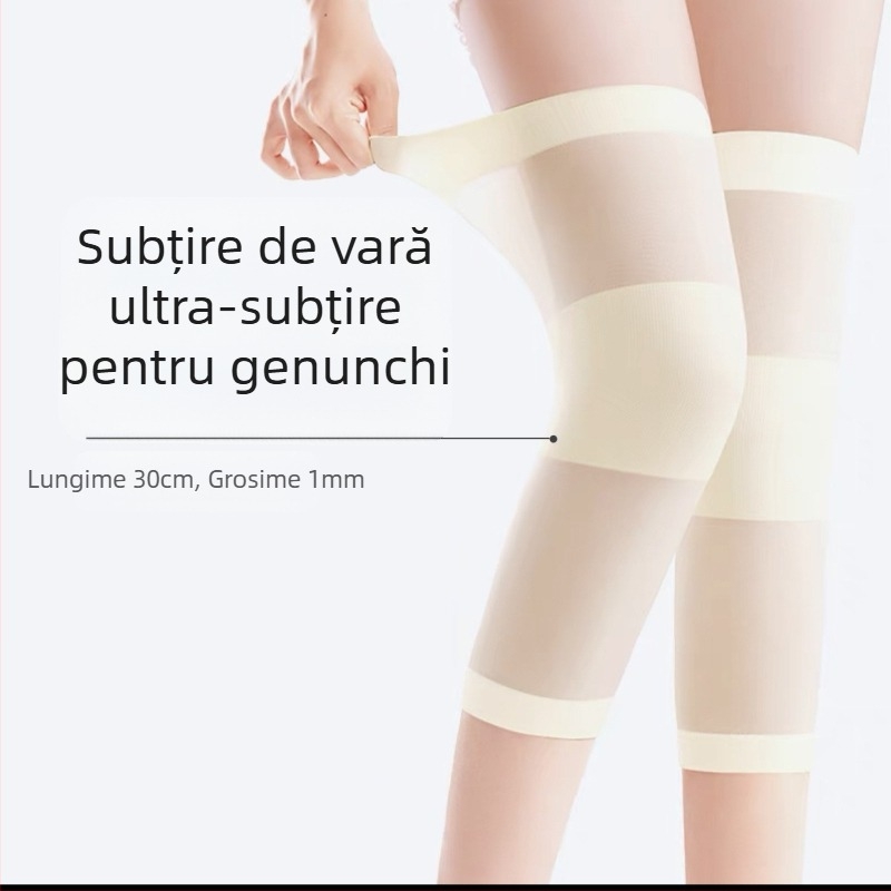 Manșetă de genunchi ultra-subțire pentru vară, căldură fără cusături, lungime scurtă, pentru bărbați și femei. Protecție a genunchiului în camerele cu aer condiționat, încălzire pentru picioare reci.