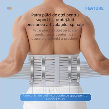 Centură sport pentru bărbați și femei, centură abdominală respirabilă pentru fitness, hernie de disc lombară, întindere, suport pentru talie, suport lombar