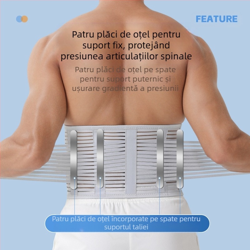 Centură sport pentru bărbați și femei, centură abdominală respirabilă pentru fitness, hernie de disc lombară, întindere, suport pentru talie, suport lombar